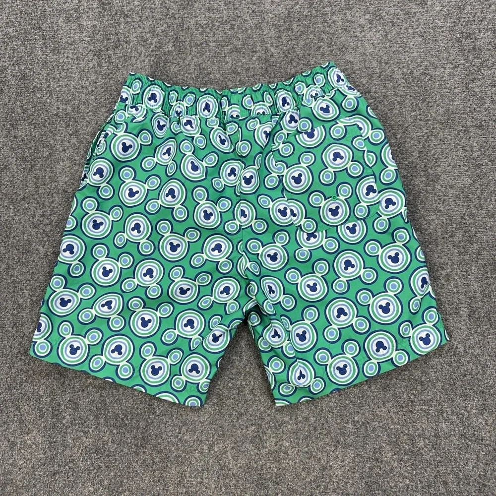 Disney Hanna Andersson Swim Shorts Boys S Green Mickey Mouse Lined Elastic Waist